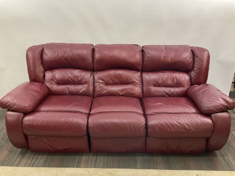Red Leather Manual Recliner Couch (B6RL3)