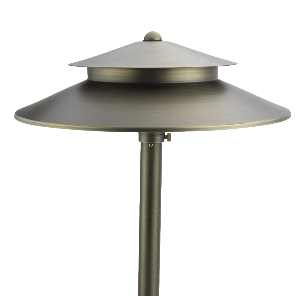 Volt Stratum 12" Brass TwoTier Path & Area Light Find Dark Sky