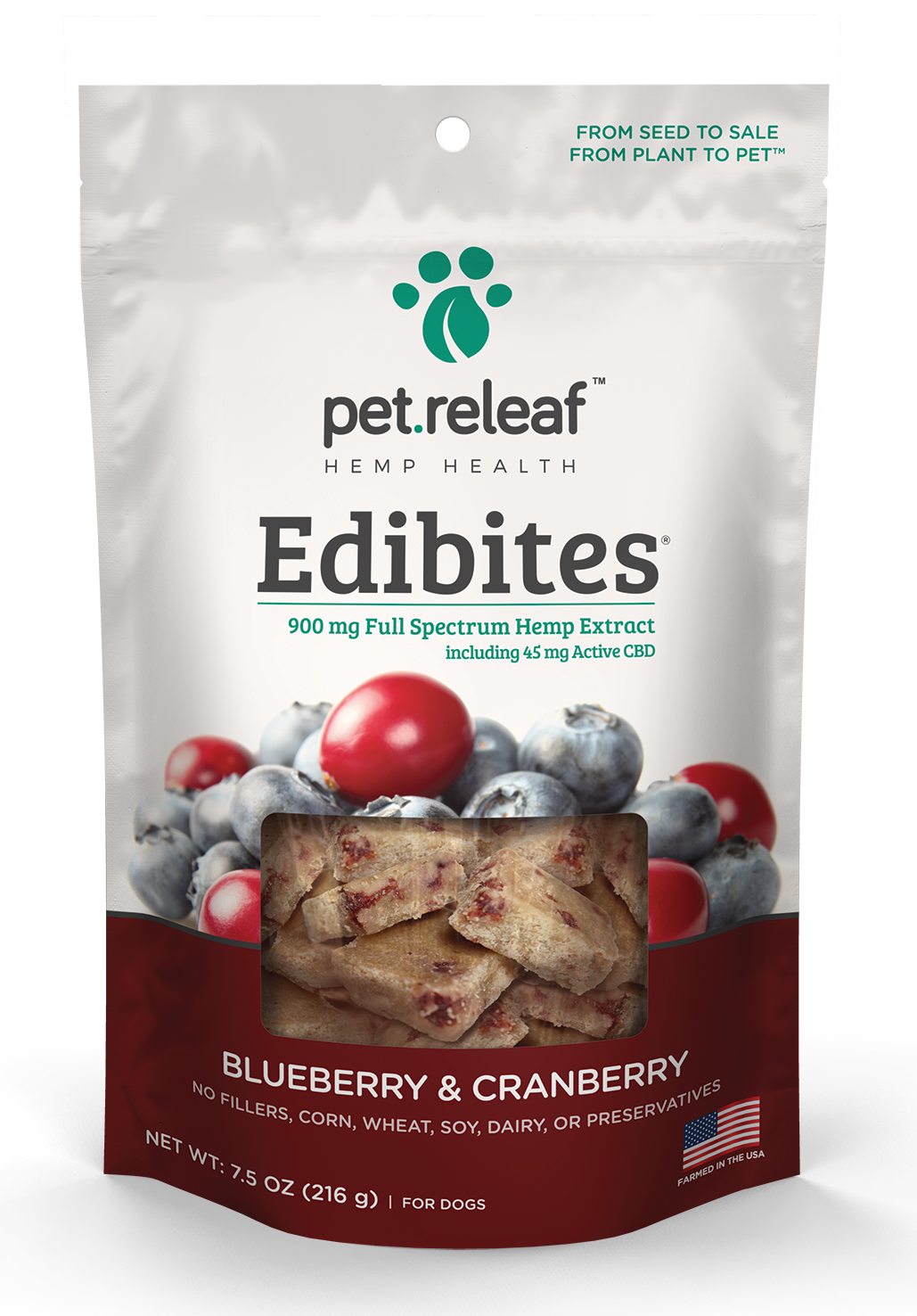 Pet Releaf Edibites Blueberry & Cranberry