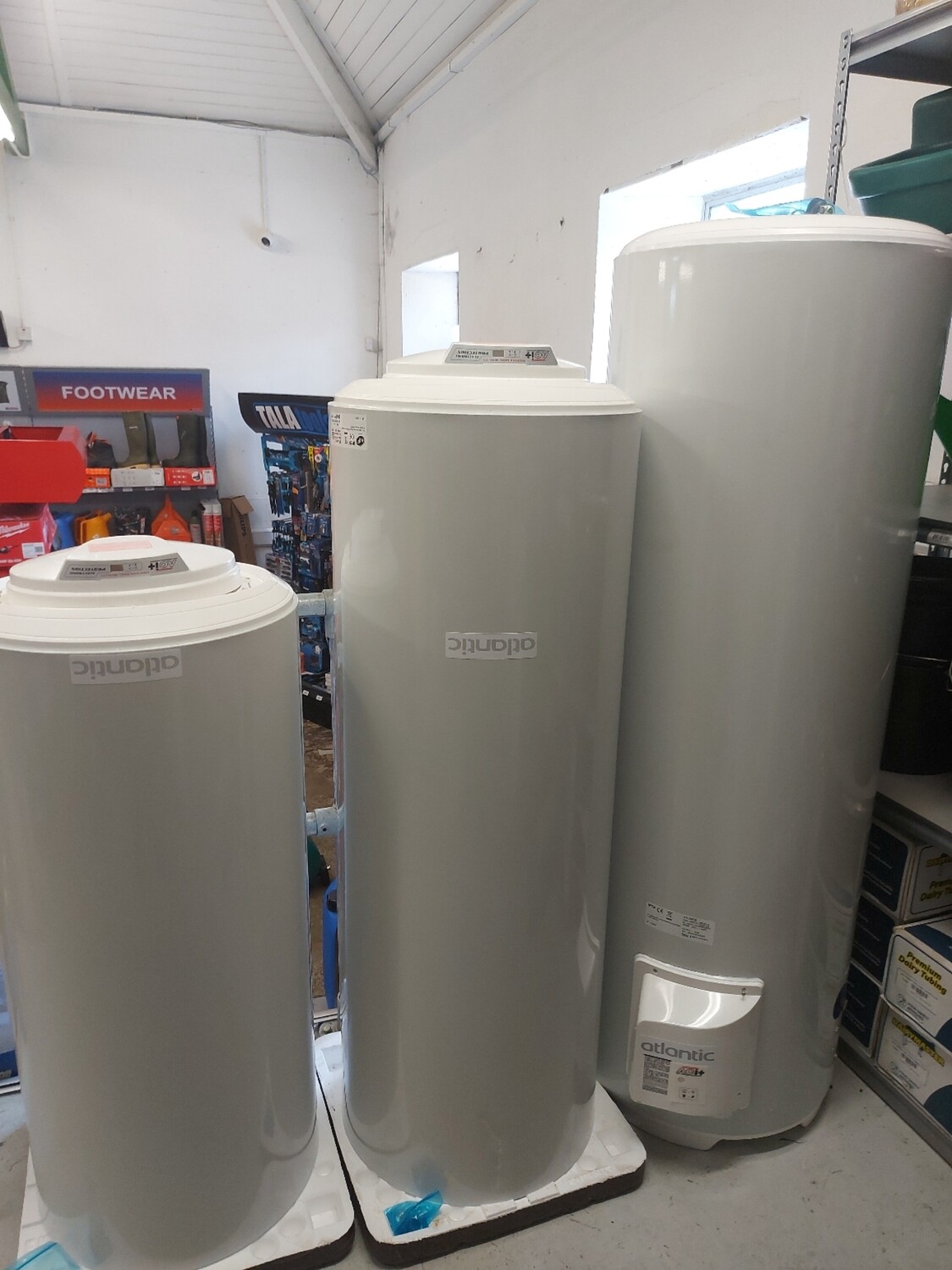 Atlantic 200L IP24 Water Heater Store Farm Shop CB Electrical