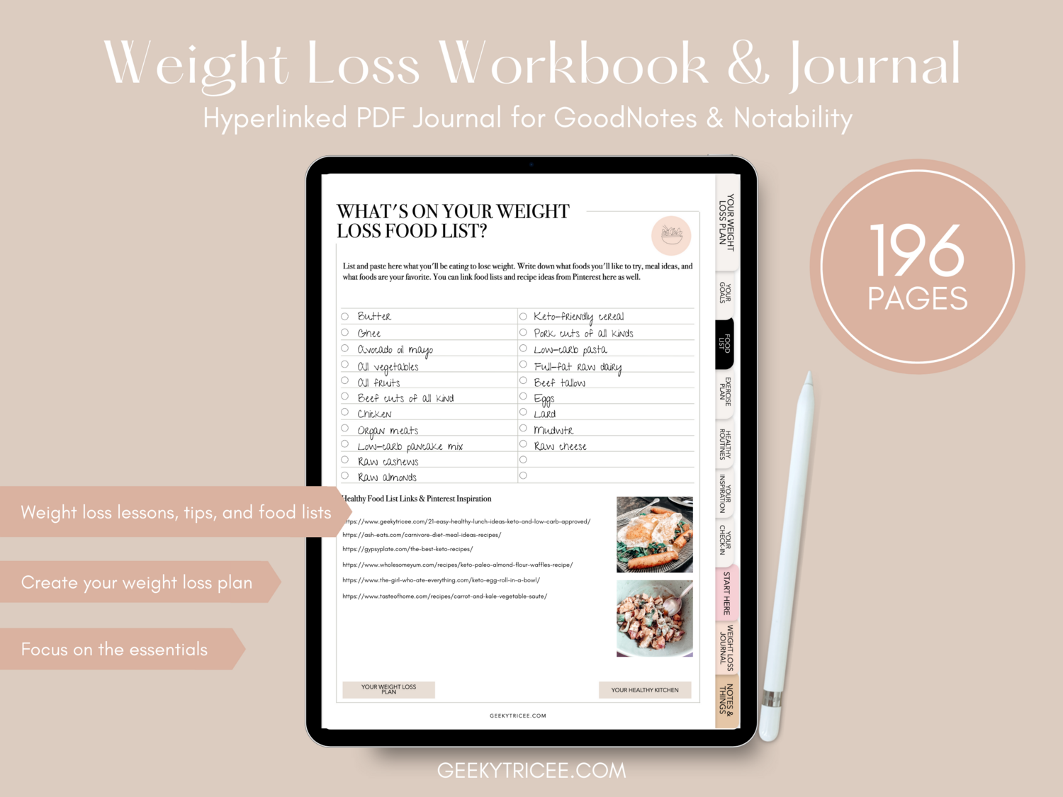 Digital Weight Loss Transformation Journal GeekyTrice Digital