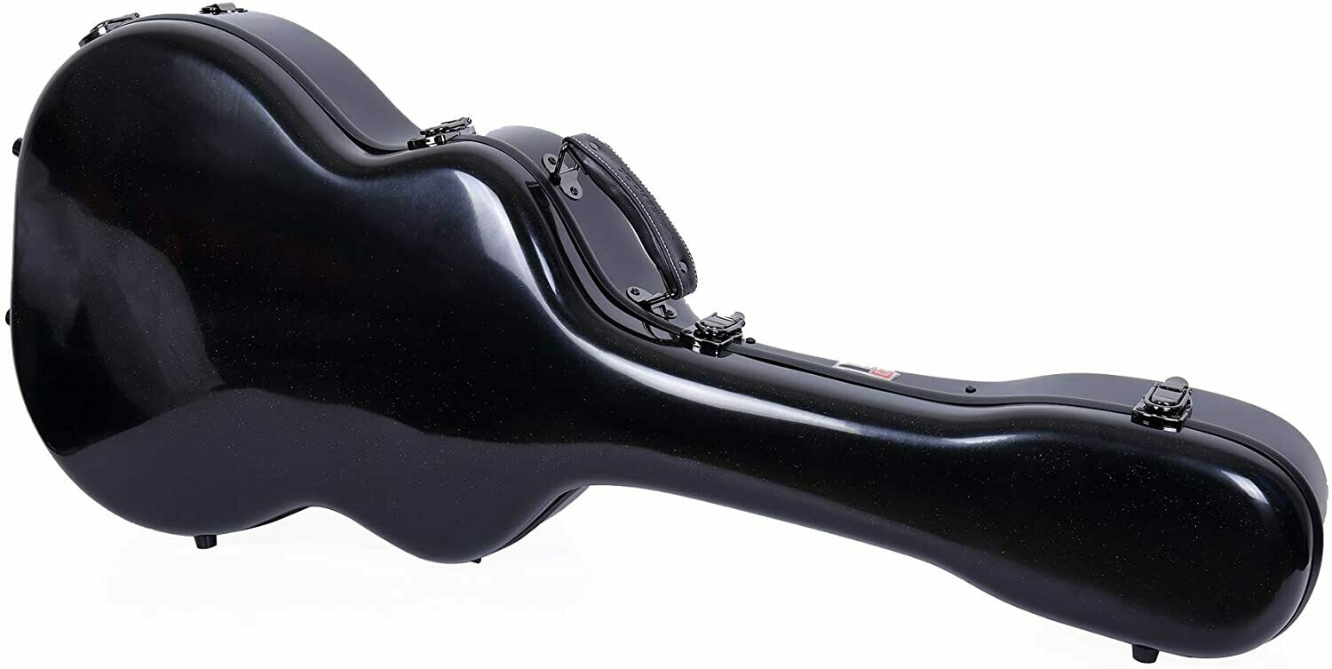 Crossrock Deluxe Fiberglass Case for OM, Martin 000 Guitars Black