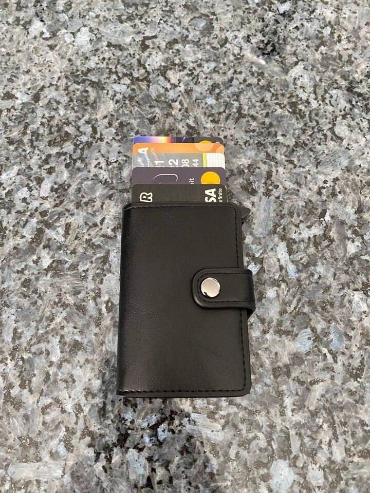 Mini Portemonnaie mit Druckknopf (schwarz)