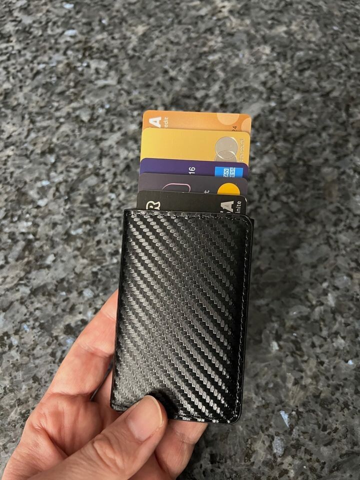 Mini Portemonnaie in Carbon-Schwarz Ausführung mit RFID Schutz