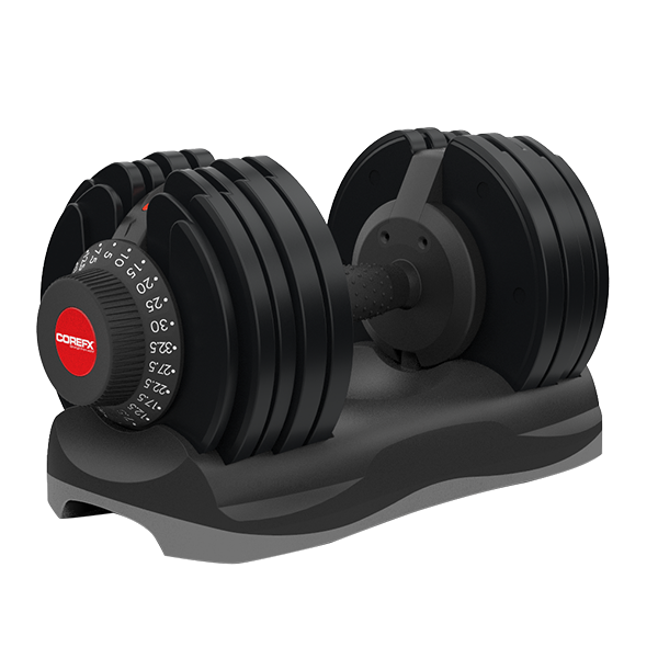 COREFX Adjustable Dumbbell Set, 5 lb 70 lbs, Pairs