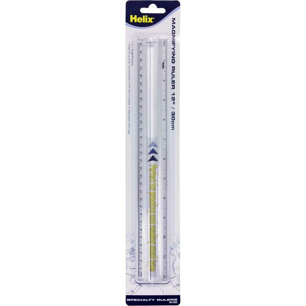 30cm/12 Inch Magnifying Ruler Clear