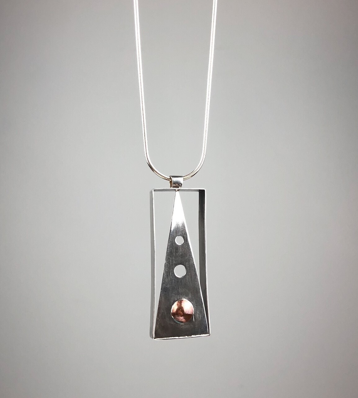 Rectangle "Shadow" Box Pendant Silver & Copper Store Handworks Gallery