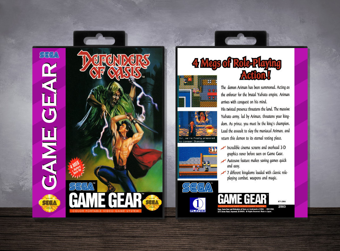 SEGA Game Gear Game Case Defenders of Oasis