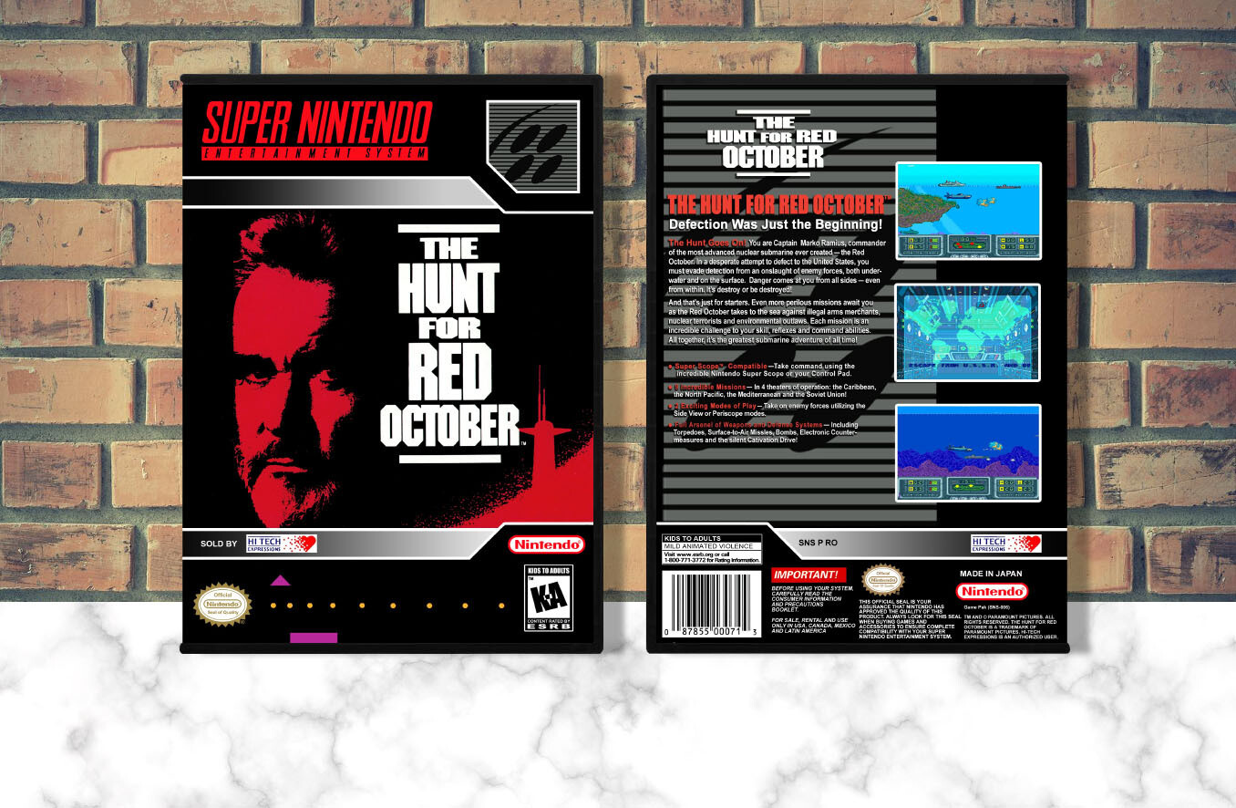Hunt for Red October. The SNES Video Game Case
