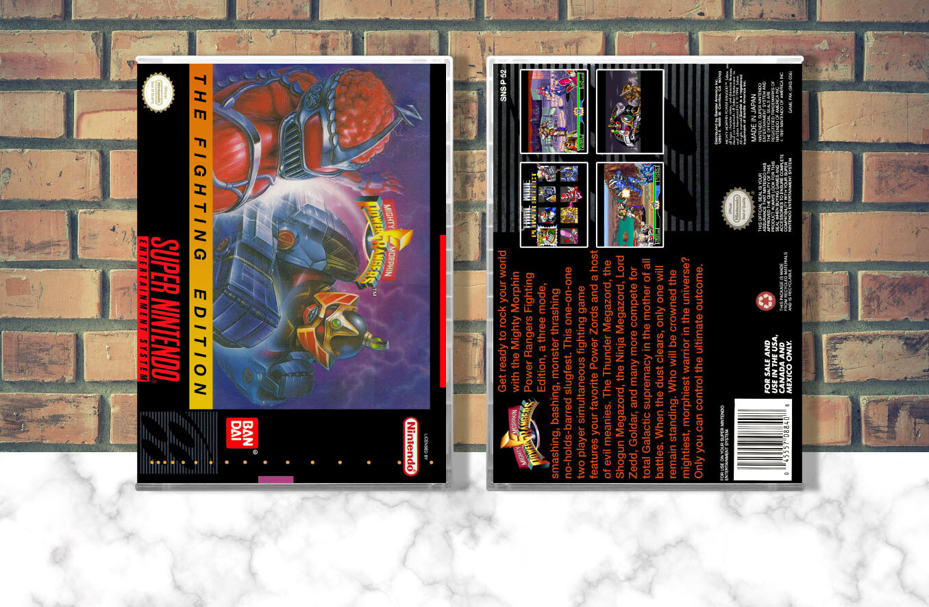 Mighty Morphin Power Rangers: The Fighting Edition - SNES Video Game Case