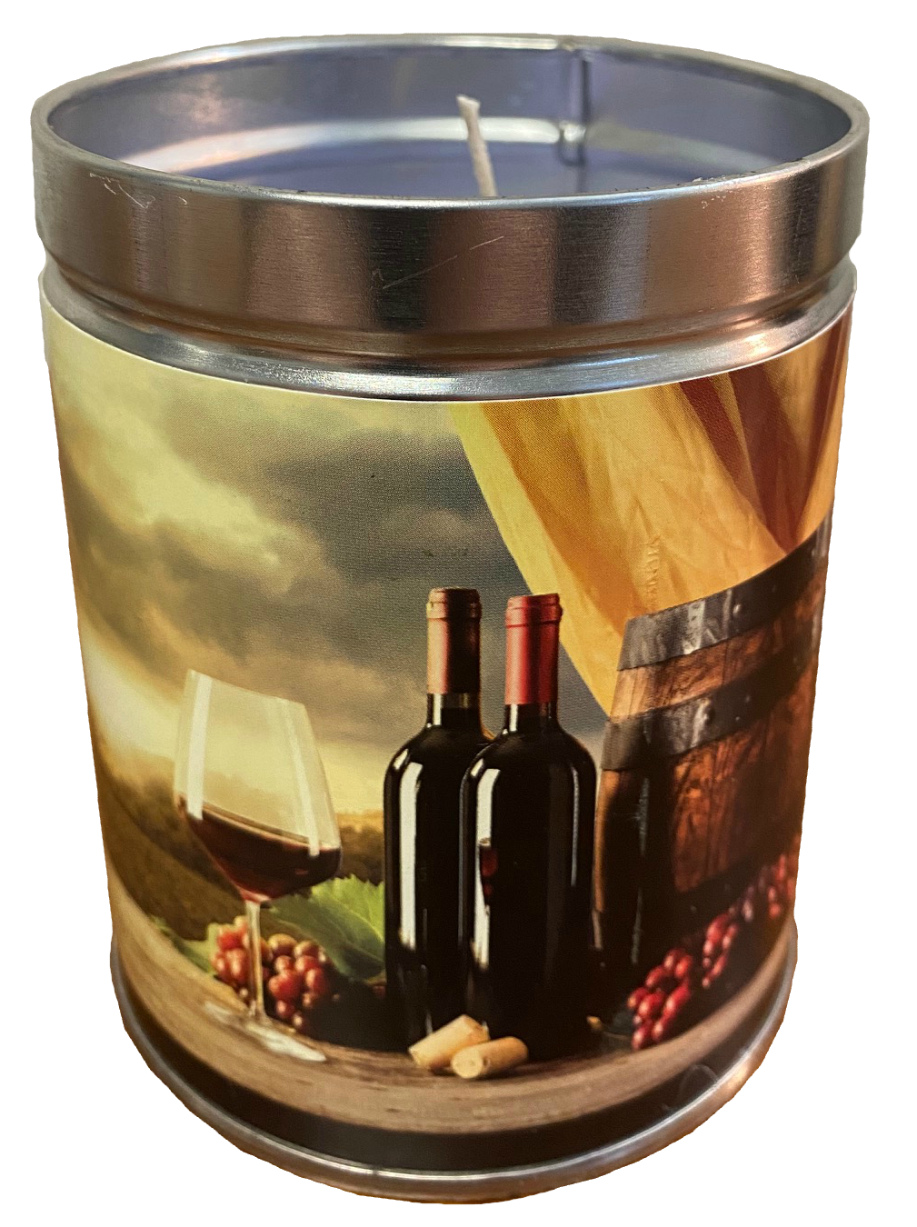 TUSCAN VINEYARD IN WINE BOTTLE TIN
