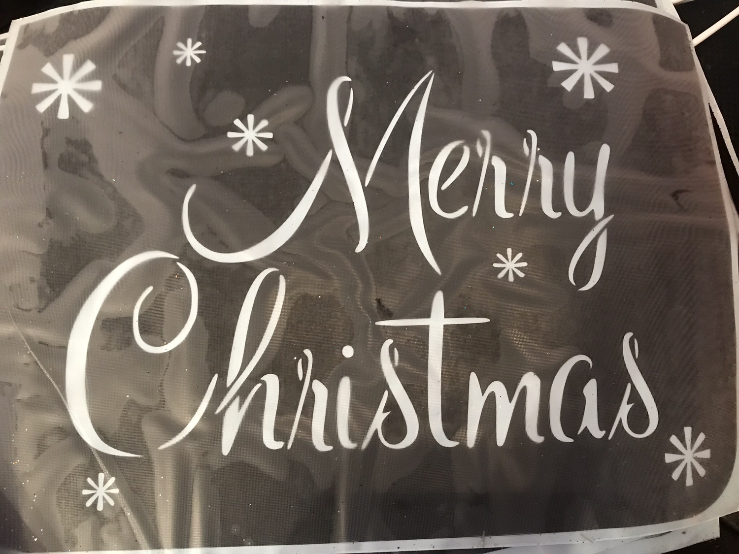 A4 Christmas stencil merry Christmas