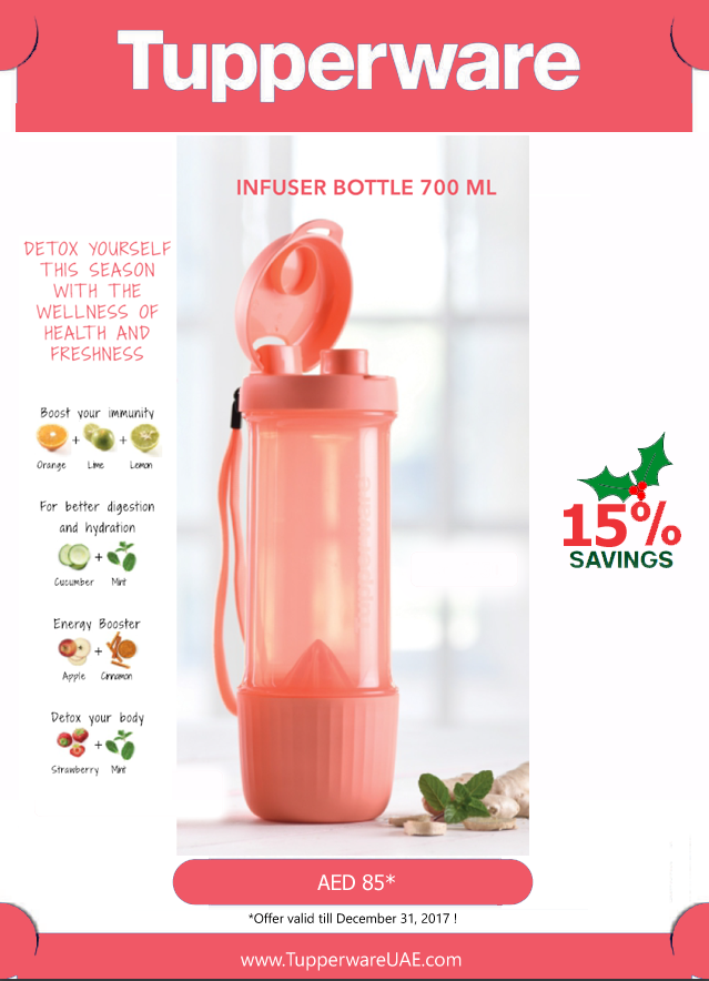 Tupperware Infuser Bottle 700ml 1pc