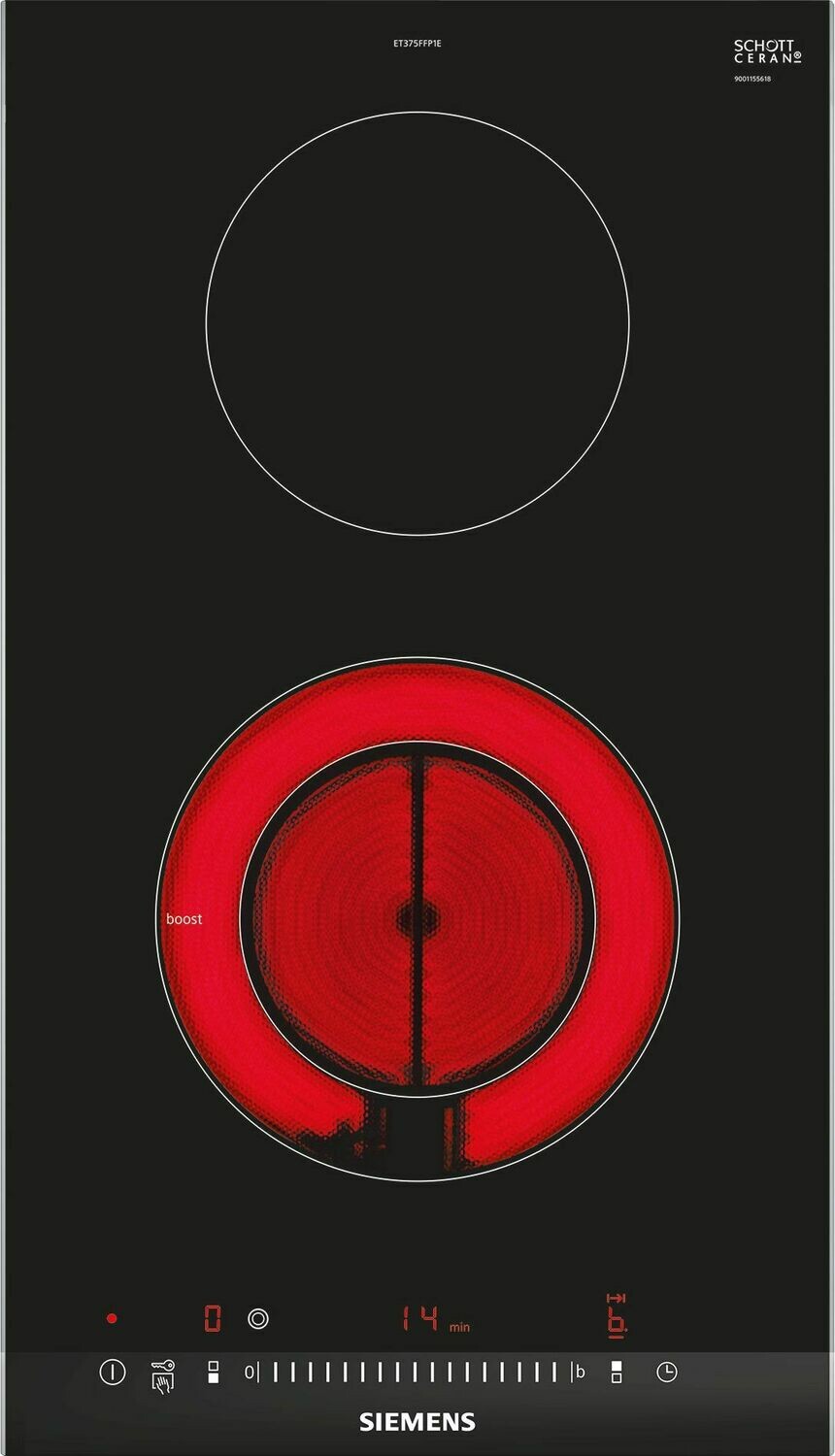 SIEMENS ceramic hob ET375FFP1E, 30cm domino hob, iQ300