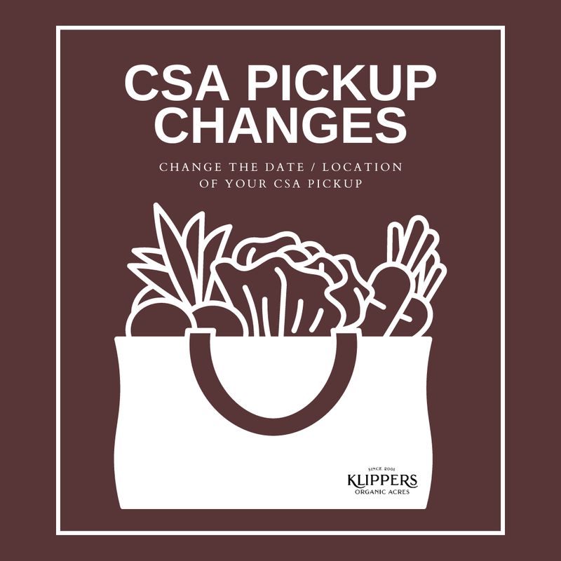 CSA Pickup Changes