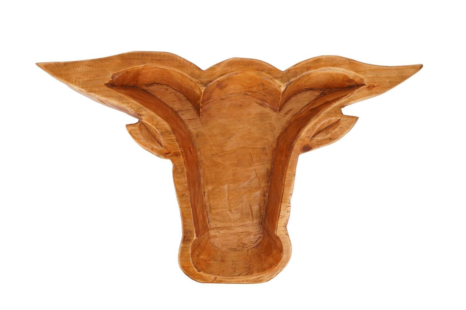 Food Safe Longhorn Wooden Deep Dough Bowl10x18 inchesNEW