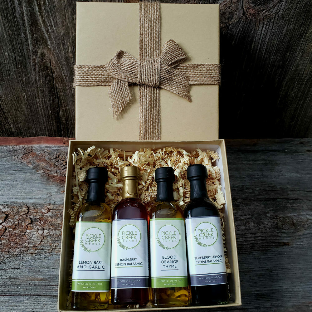 Salad Lovers Olive Oil & Balsamic Vinegar Gift Box Pickle Creek Herbs