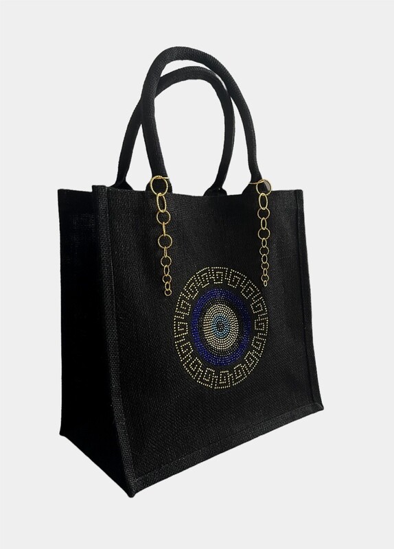 Jute Shopper - evil eye 🧿 strass