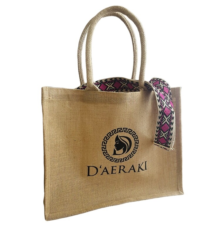 Jute Bag D’aeraki Black ‘n Pink