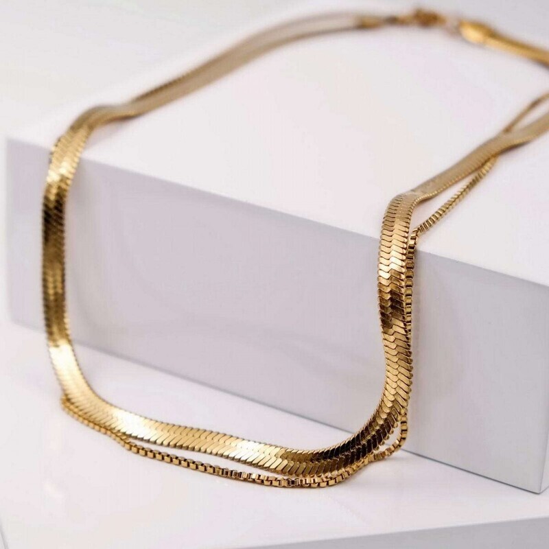 Necklace - flat ‘n gold