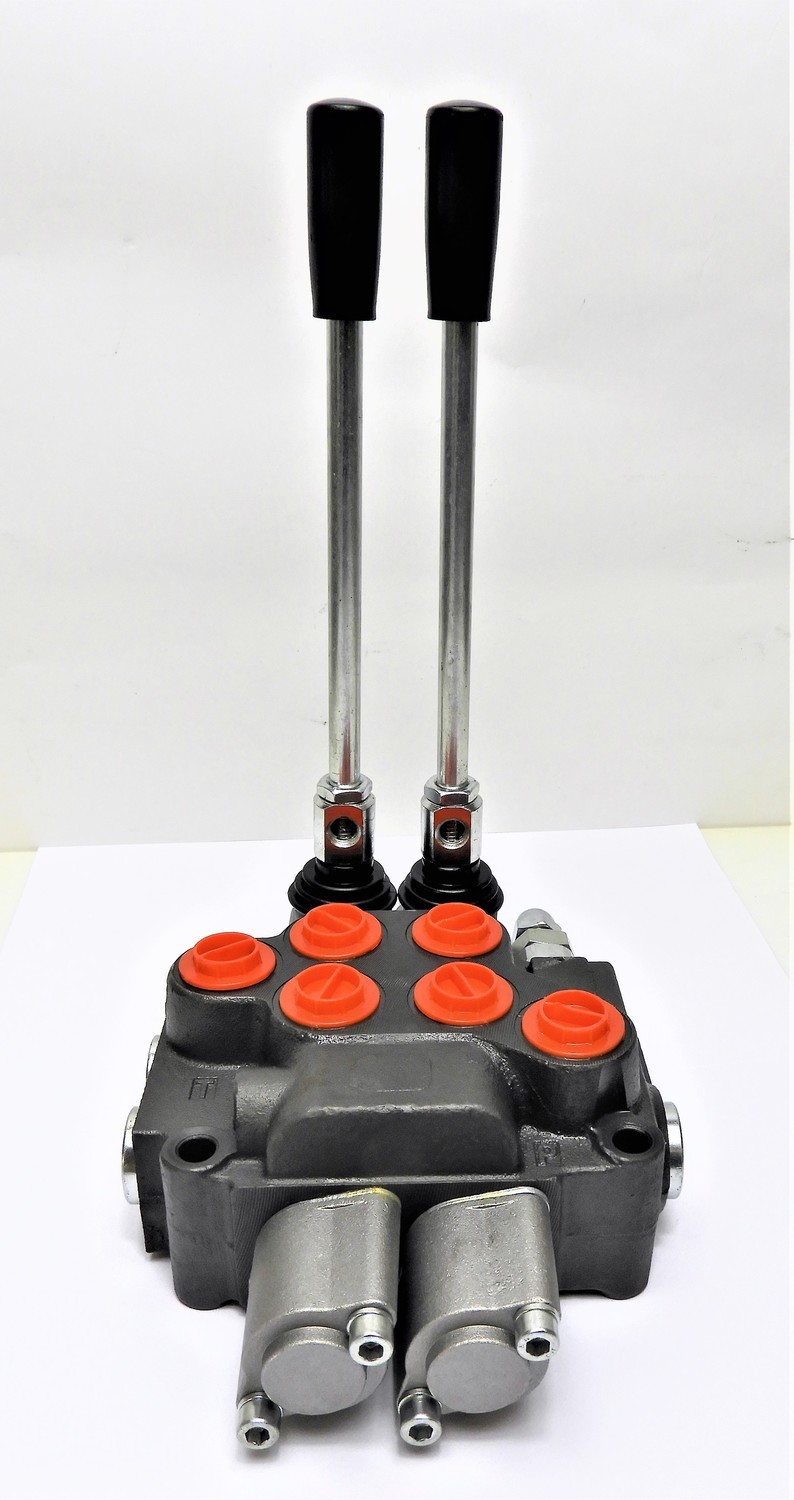 Hydraulic Flow Control Valve 1/2" BSP Ports 2 Spool 50 Lpm Monoblock