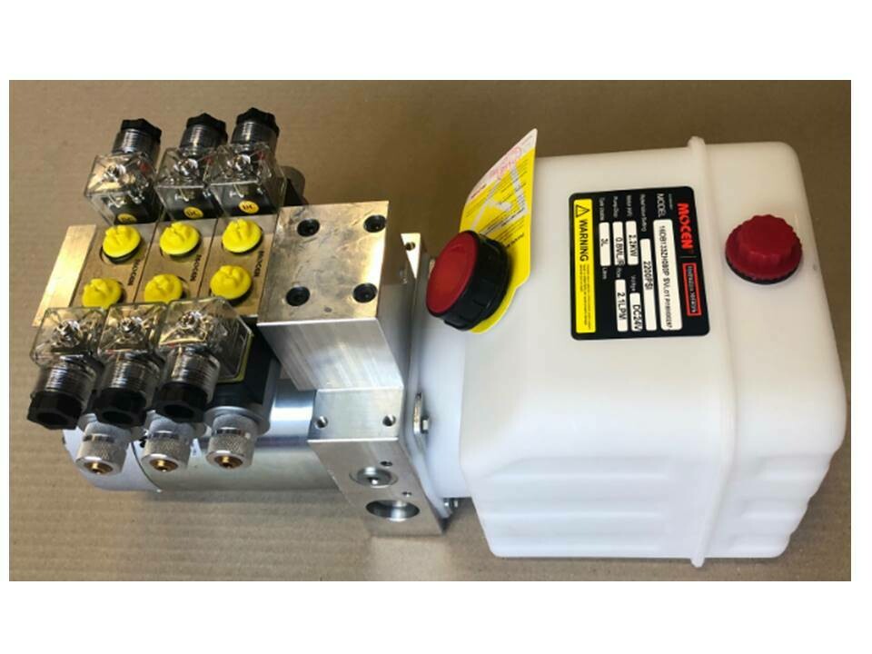 Hydraulic Power Pack Crane Truck 12 24V DC 3 x Dbl Acting 5.0 Lt/Min