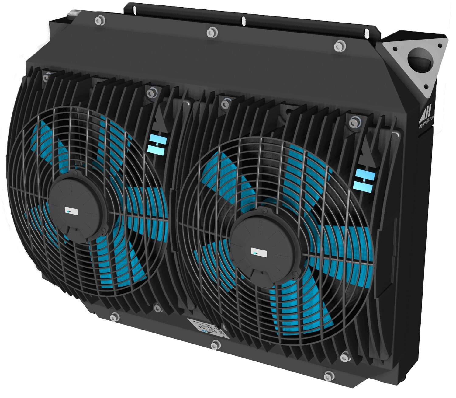 OIL COOLER 2030 lt/m 3/4" BSPP Ports 1224 Volt DC Fan Hydraulic