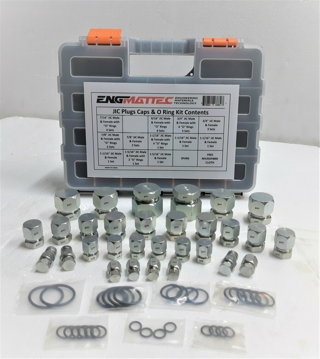 84 Pc JIC Cap & Plug Kit 4 6 8 10 12 16 Strong Case Hydraulic