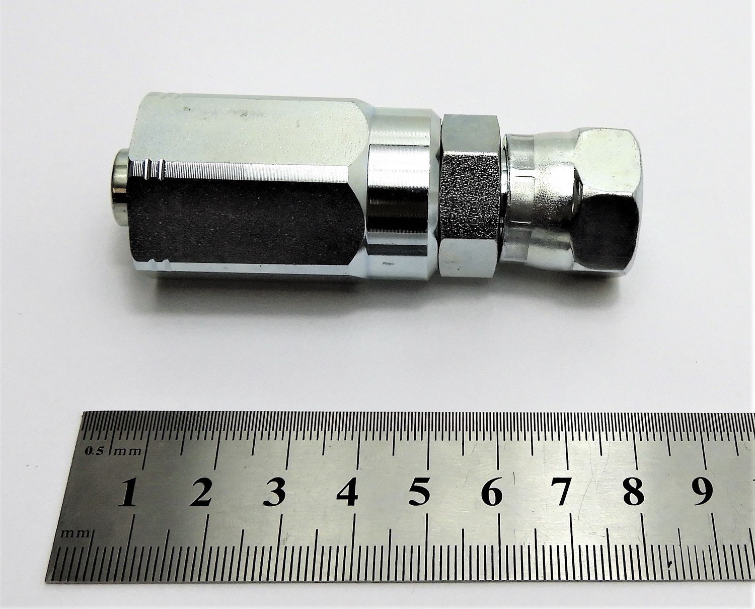Hydraulic Hose Fitting field fit reusable 1/2" Straight Tail x 3/4" JIC