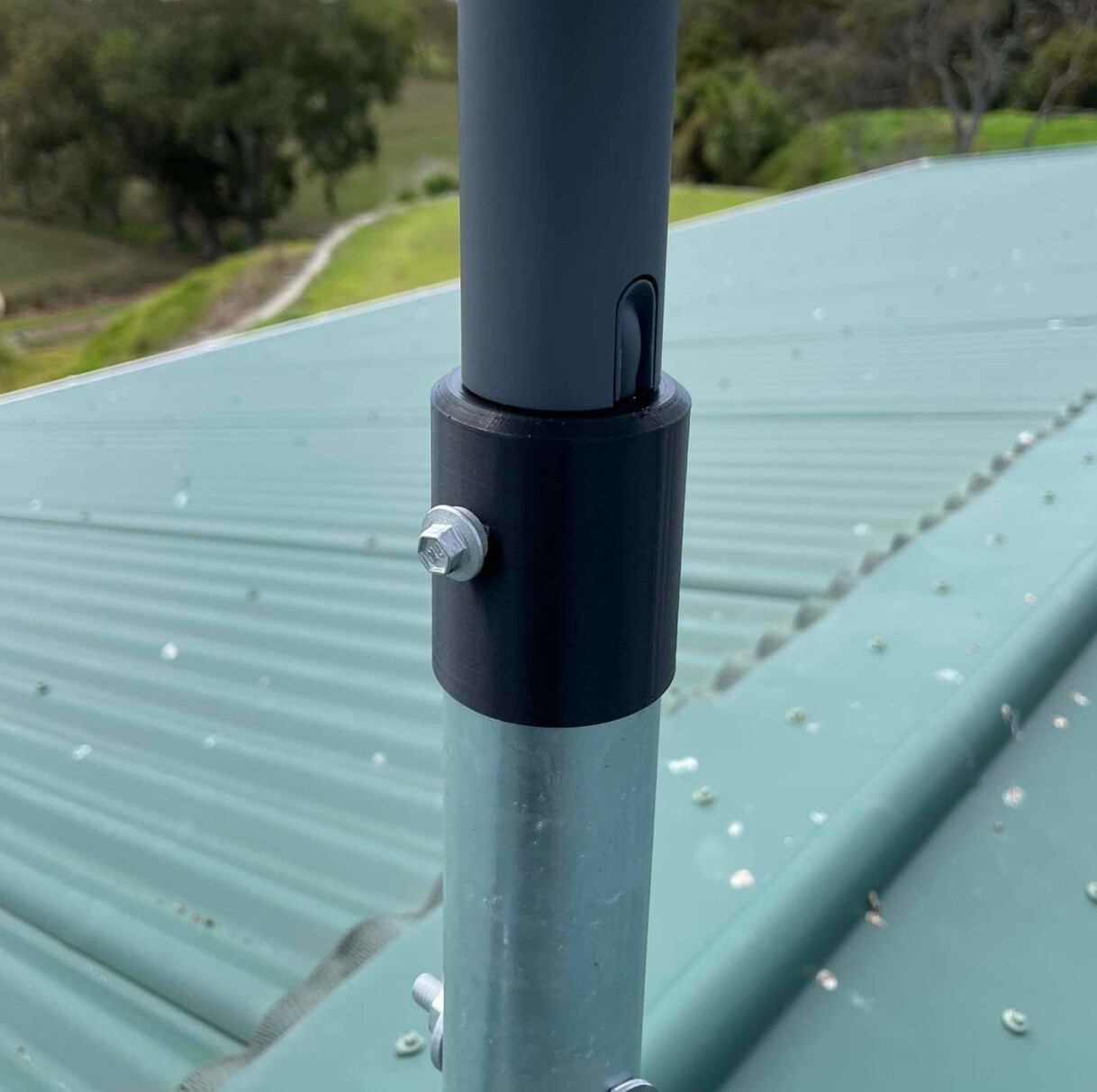 Short Starlink Gen 2 Pole Mount Kit - High-Carbon Stainless Steel Fixed Base With 4 Bolts For V2 Rectangular Dish