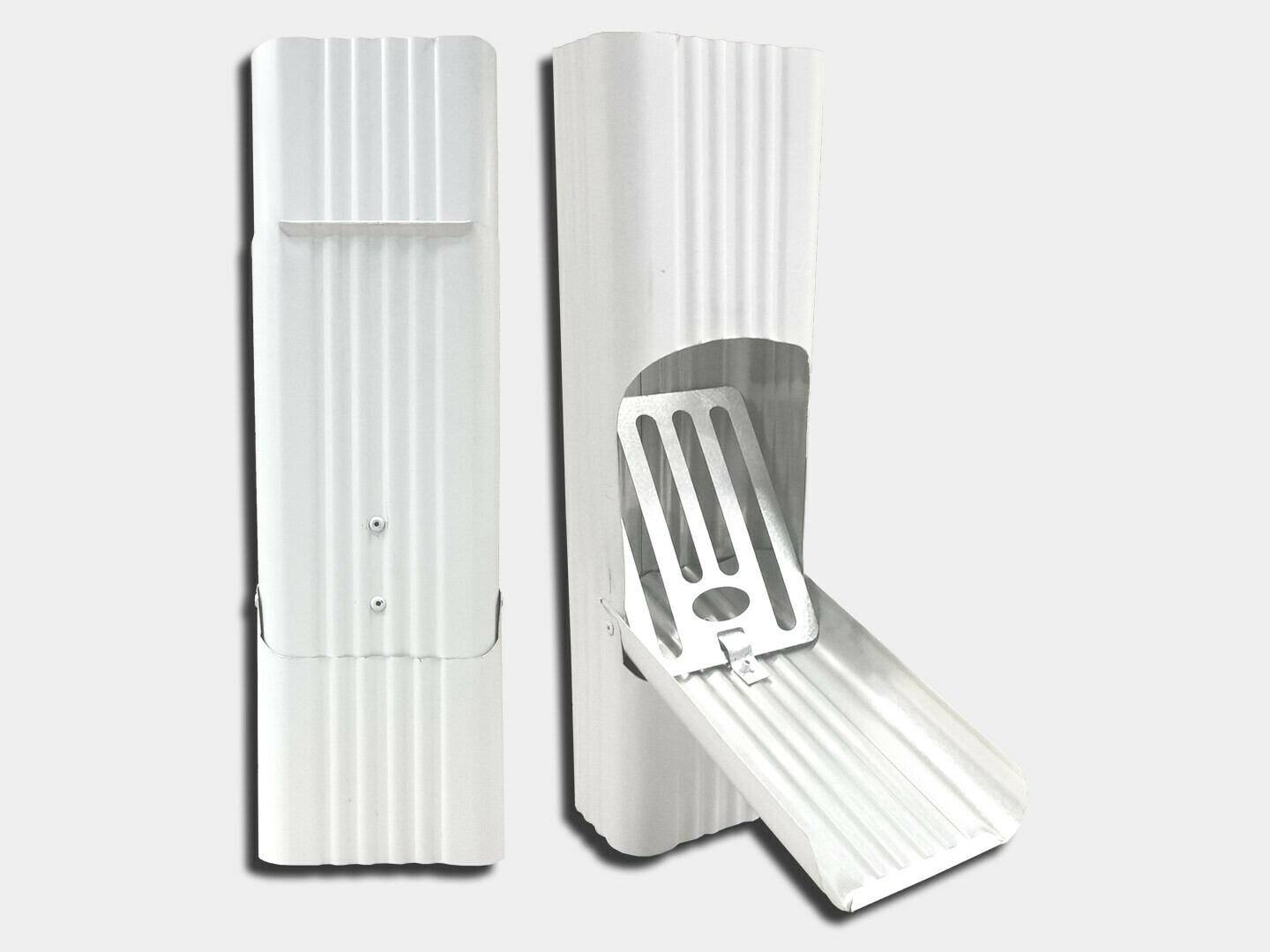Square Corrugated Aluminum Downspout Leaf Cleanout Shop K&M Sheet
