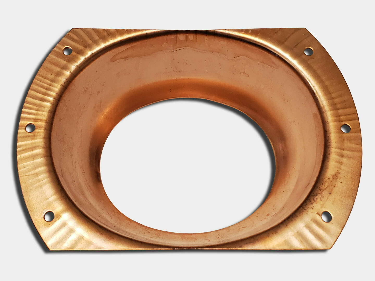 Oval Stamped Flat Flange Copper Gutter Outlet K and Box Shop K&M