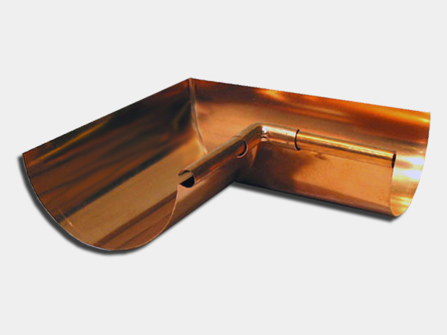 Copper Half Round Gutter Inside Miter Shop K&M Sheet Metal and