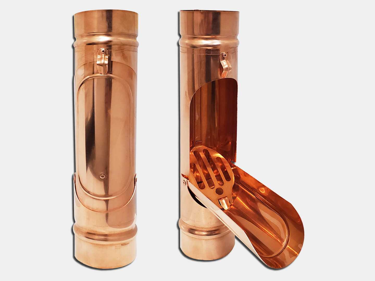 Plain Round Copper Downspout Cleanout Shop K&M Sheet Metal and