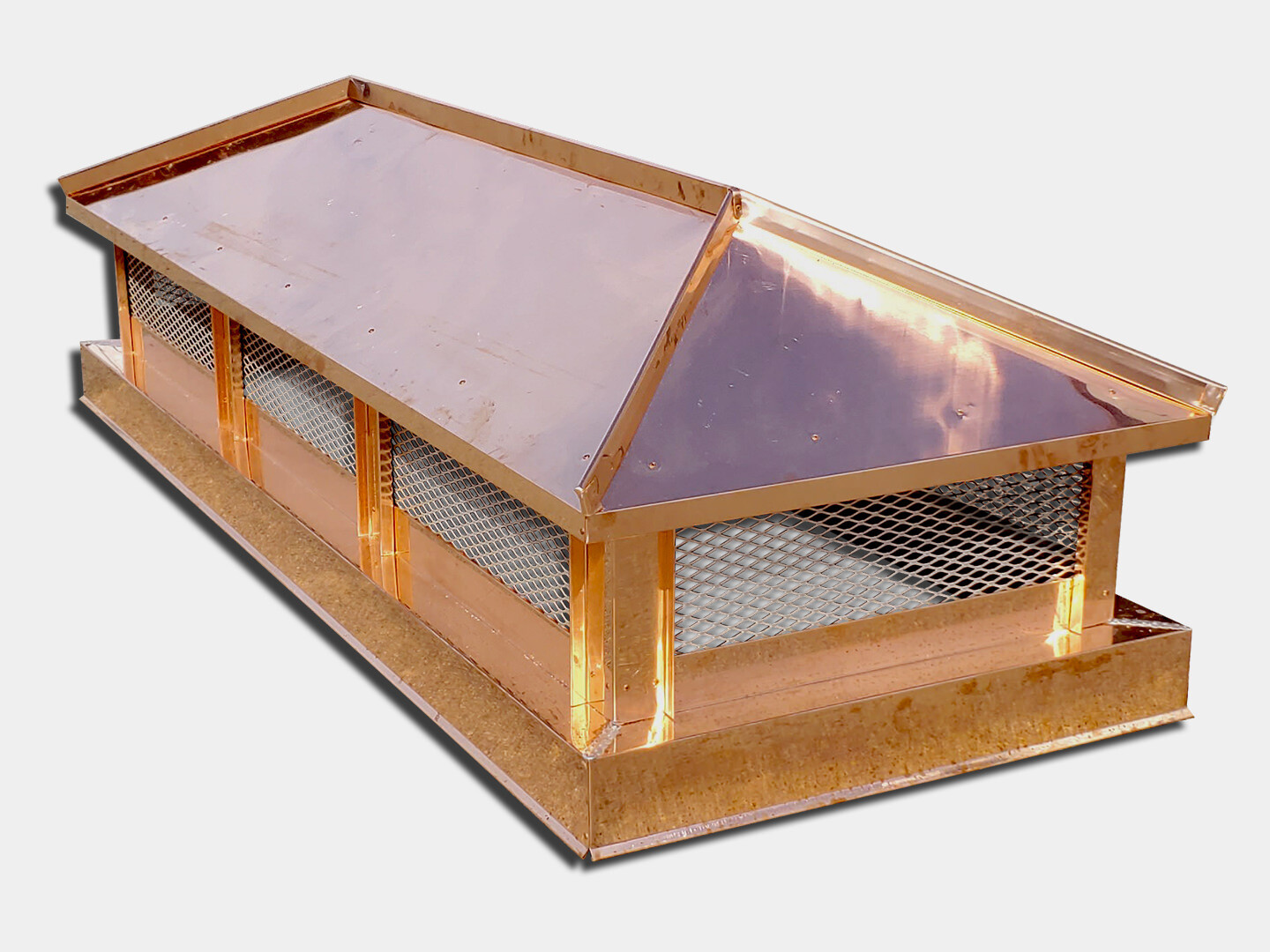 Hip & Ridge Multi Flue Standing Seam Custom Chimney Cap Shop K&M Sheet Metal and Gutter