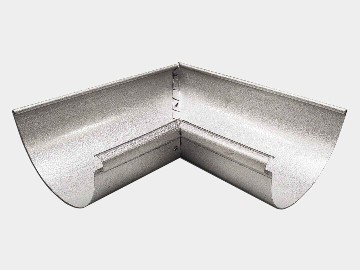 Reverse Bead Half Round Galvalume Inside Gutter Miter