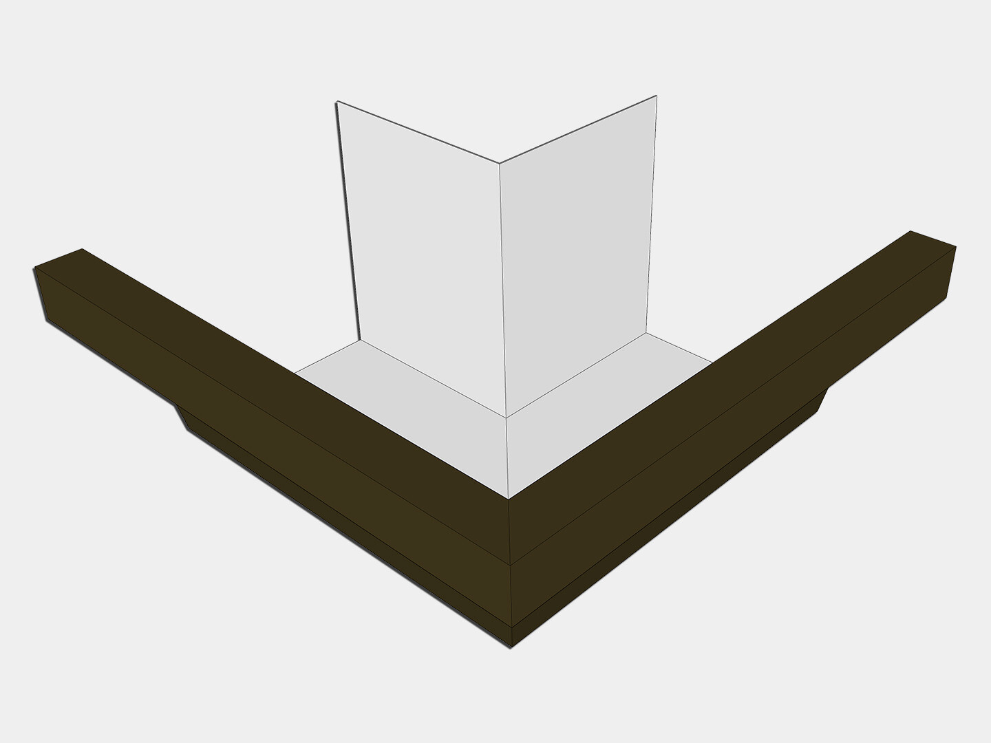 Kynar Steel 24 ga Industrial Box Gutter Outside Miter