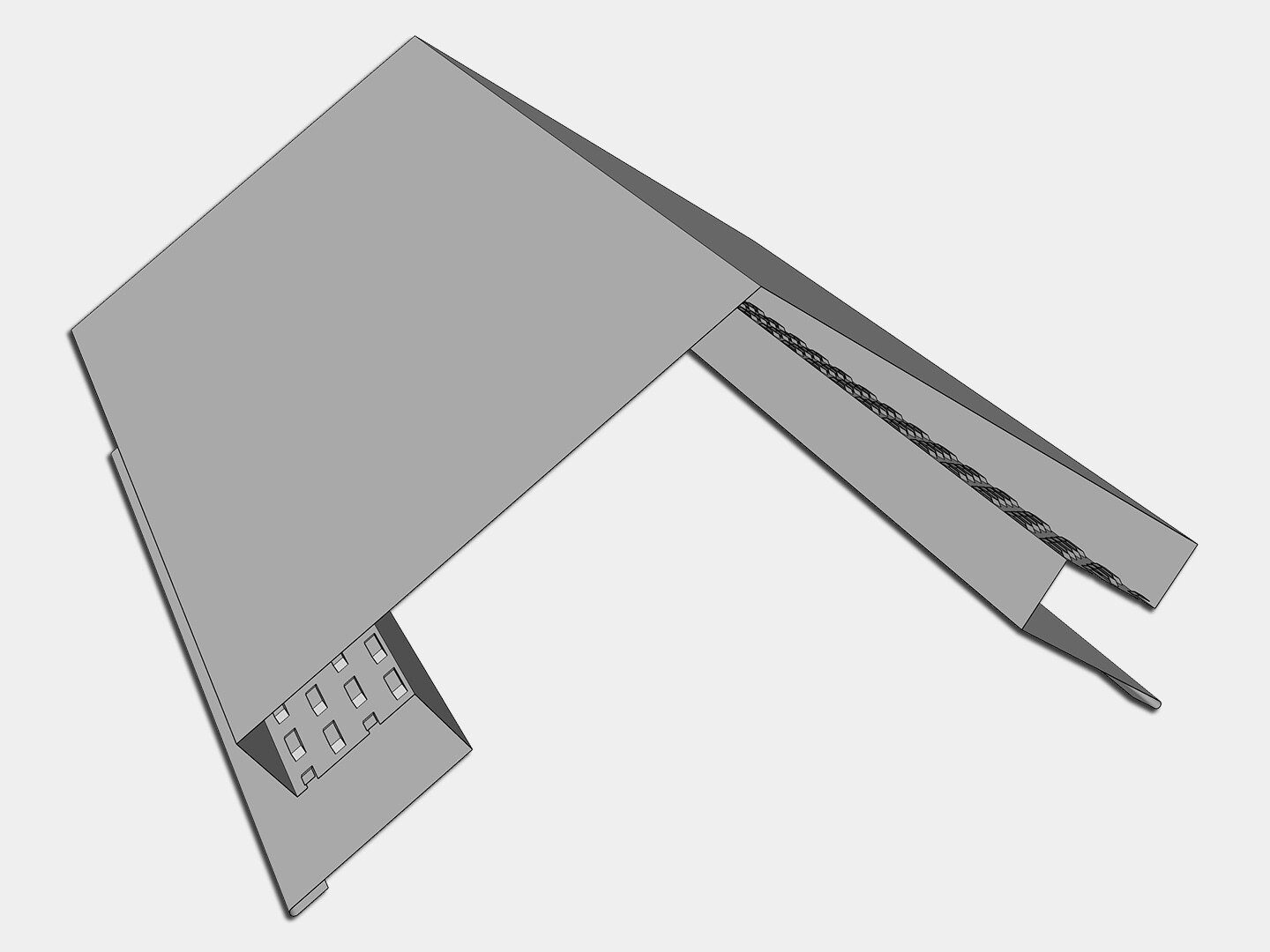 Code Cap Assembly Galvalume Plus Vented Ridge Cap Roof Flashing