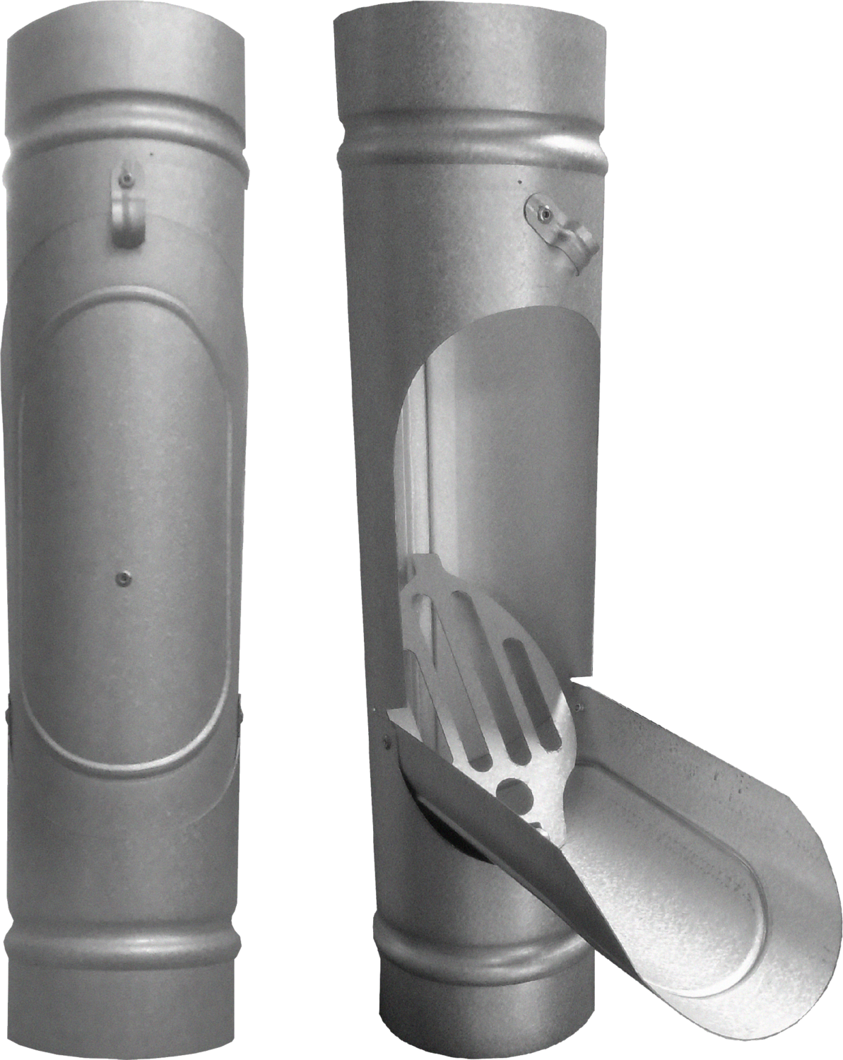 Plain Round 24 ga, Galvalume Downspout Cleanout