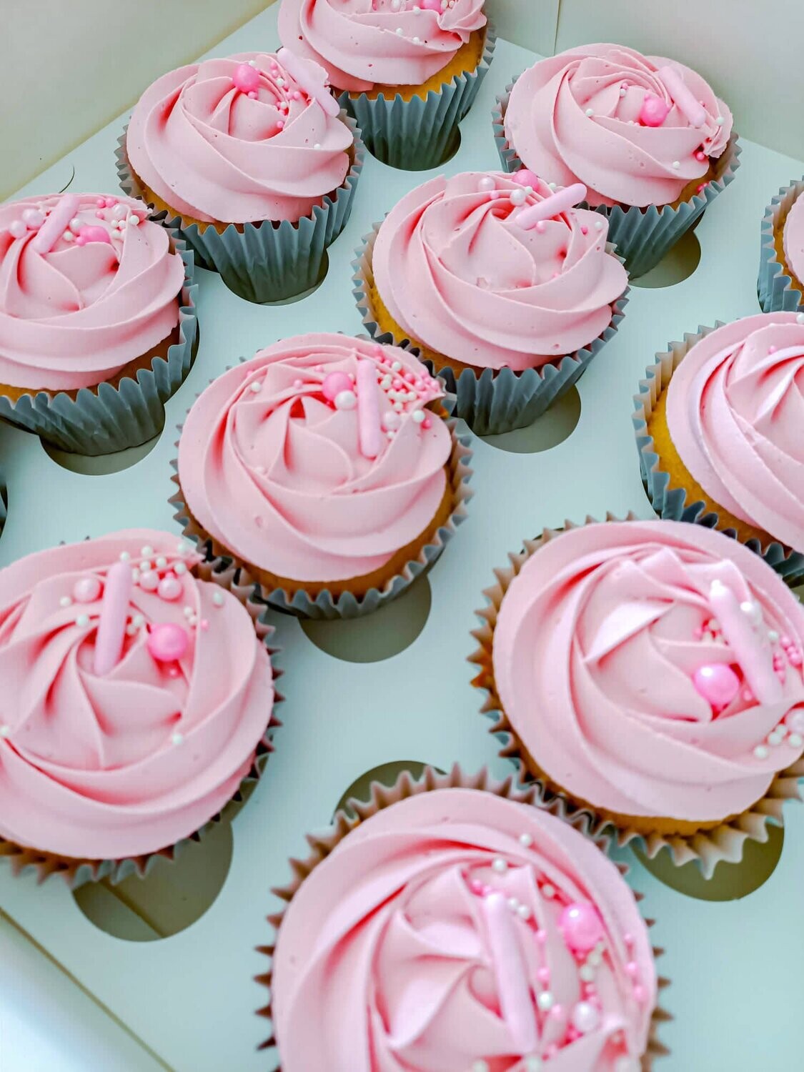 Pastel pink cupcakes