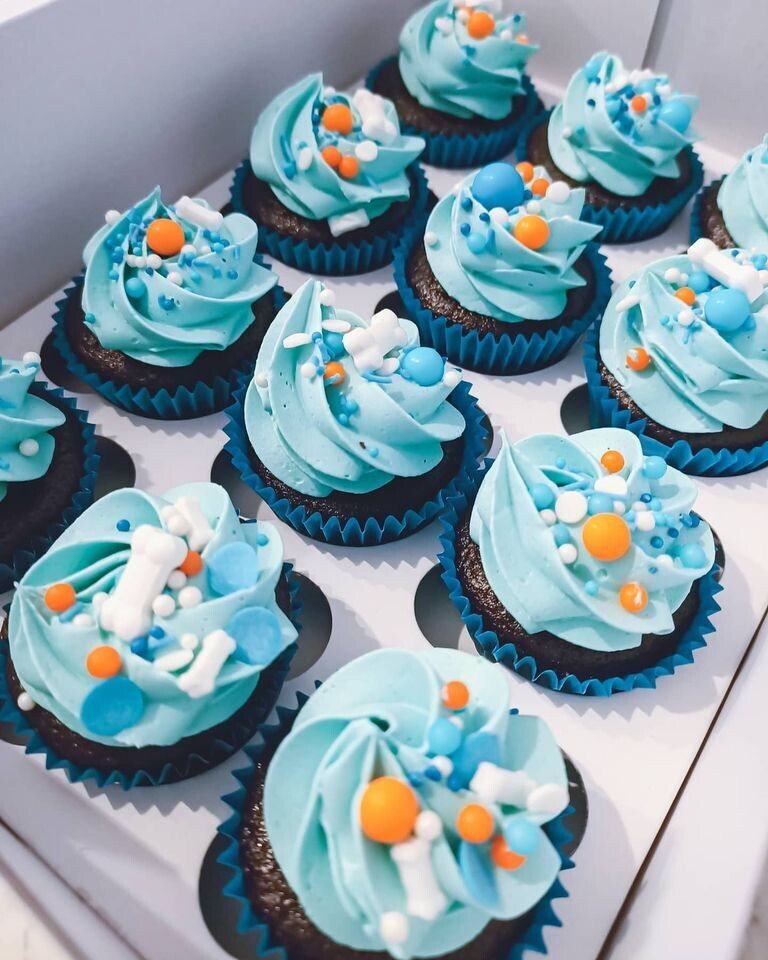 Mini Bluey themed cupcakes