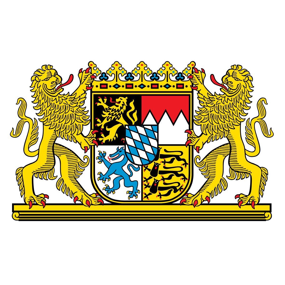 Bayern - großes bayerische Staatswappen, Aufkleber