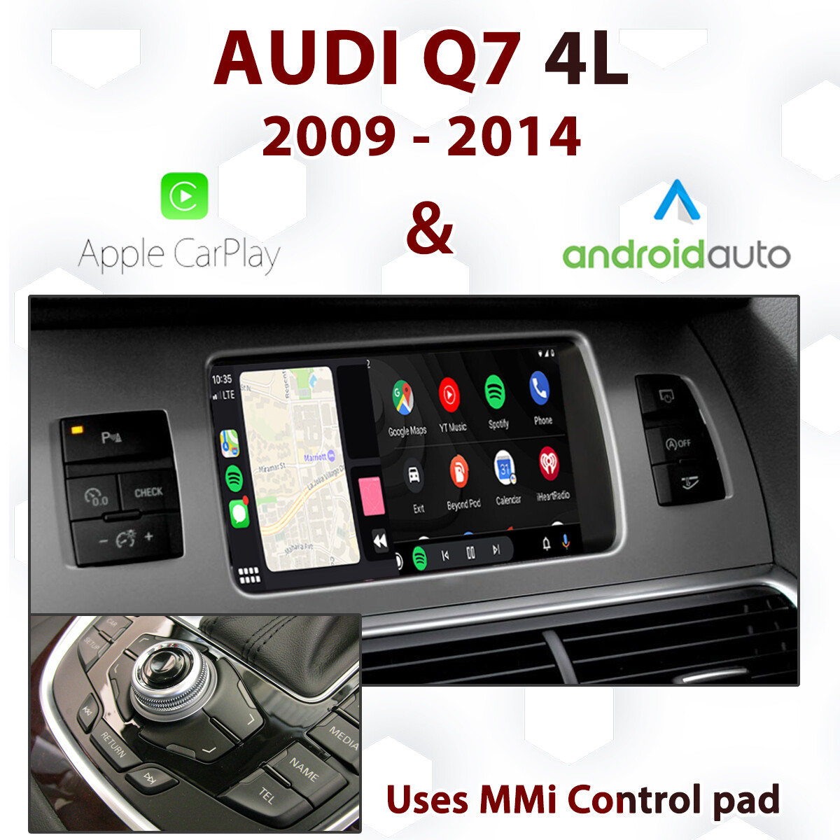 Android Auto & Apple CarPlay for Audi Q7 3G MMi Uses MMi control pad