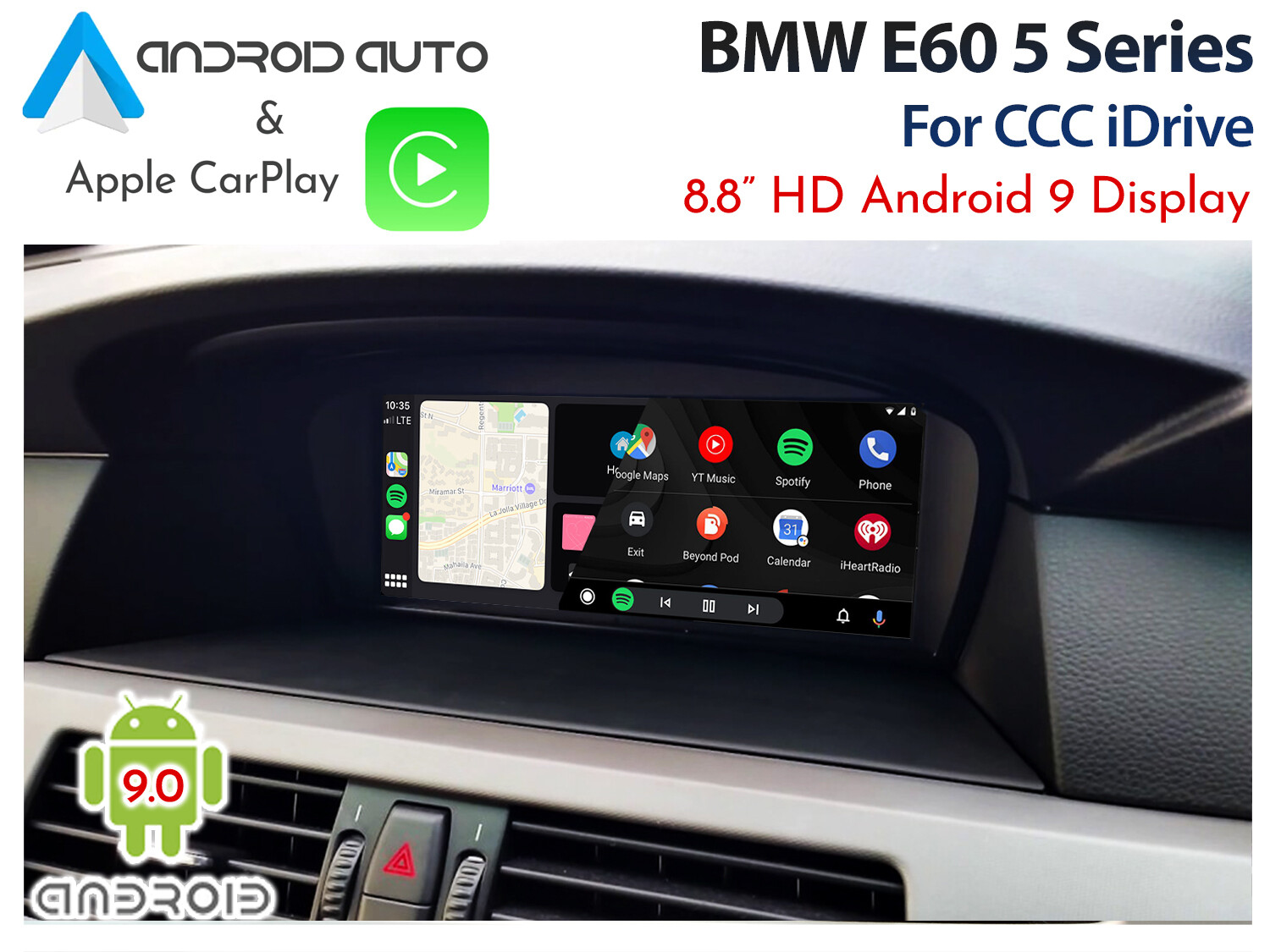 BMW E60 CCC iDrive 8.8" Apple CarPlay & Android Auto Replacement Display
