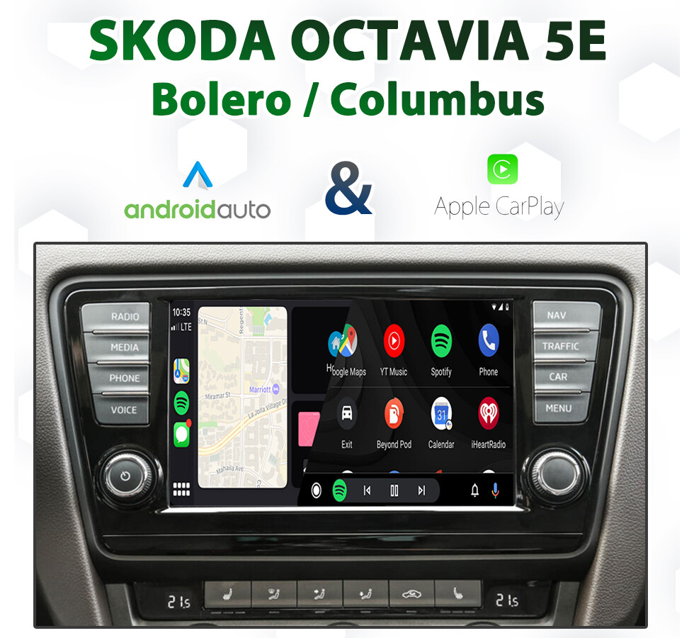 Skoda Octavia 5E 2014 2017 Apple CarPlay & Android Auto Integration