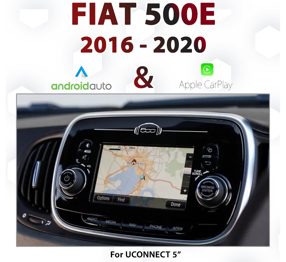 Fiat 500 UConnect 5" Apple CarPlay & Android Auto Integration