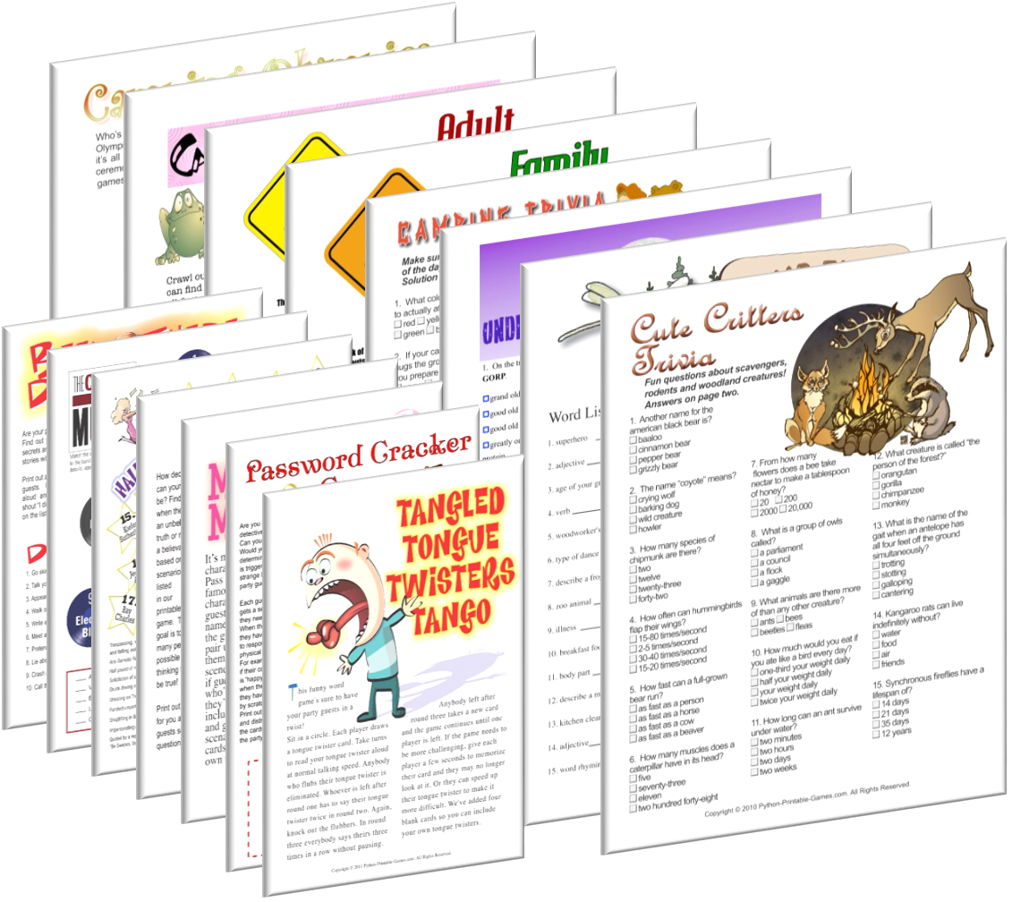 All Camping Games FREE Party Games