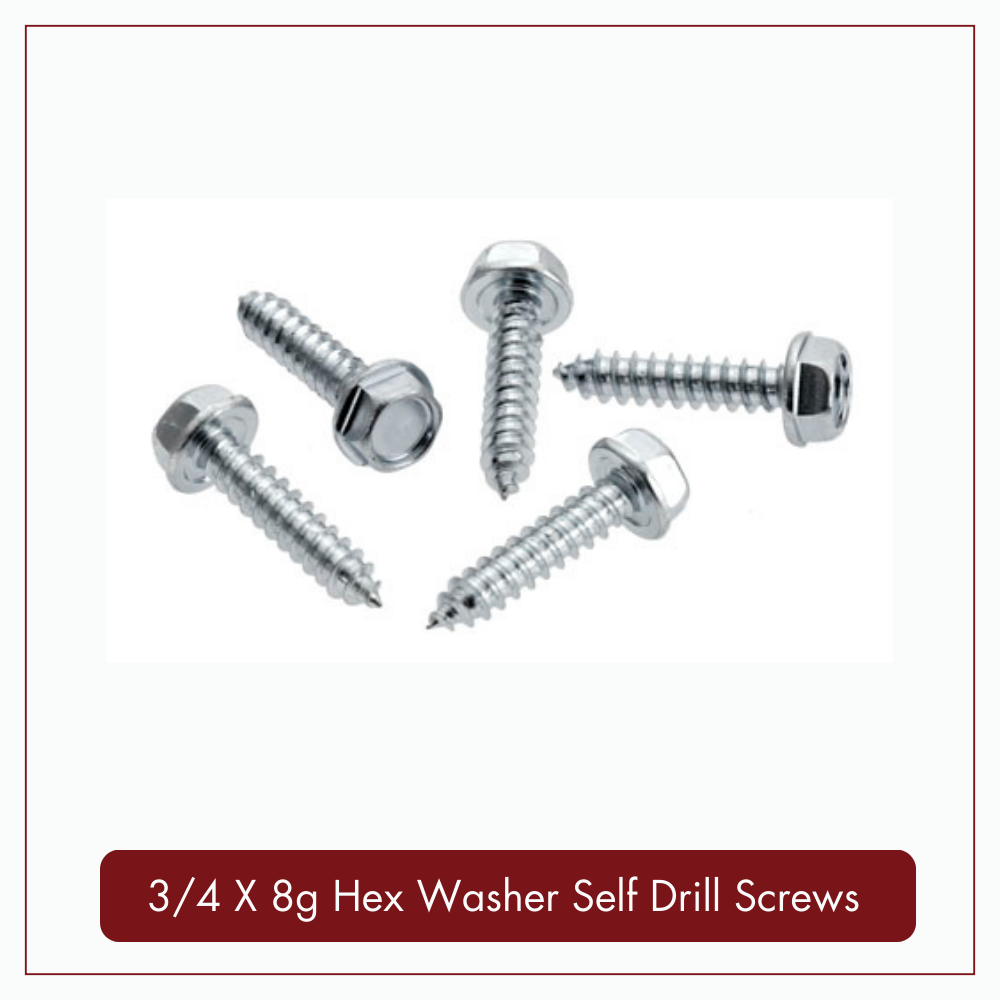 3/4 x 8g Hex Washer Self Tapping Screws Pack of 100
