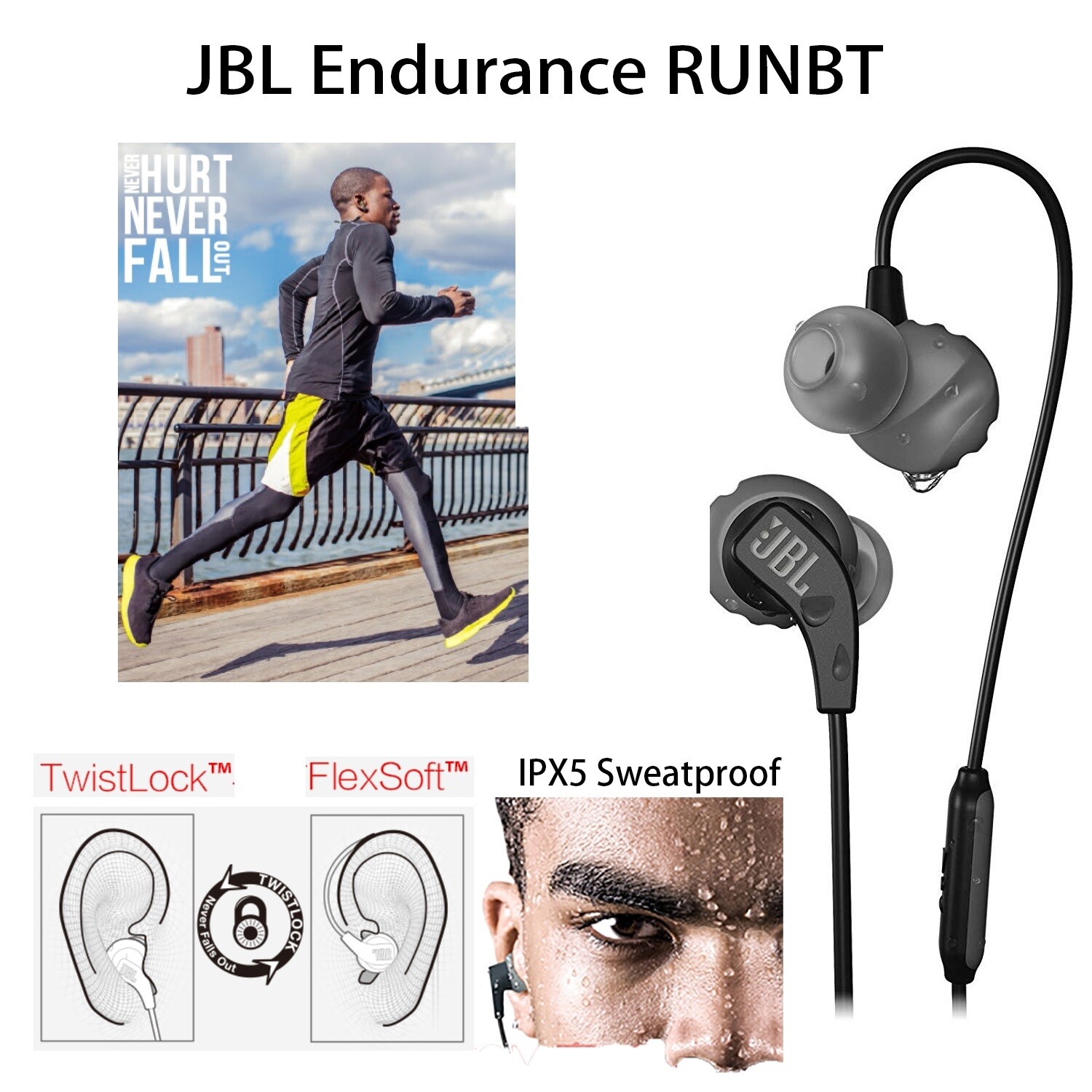 JBL Endurance RUN BT Sweatproof Wireless Sport Headphones