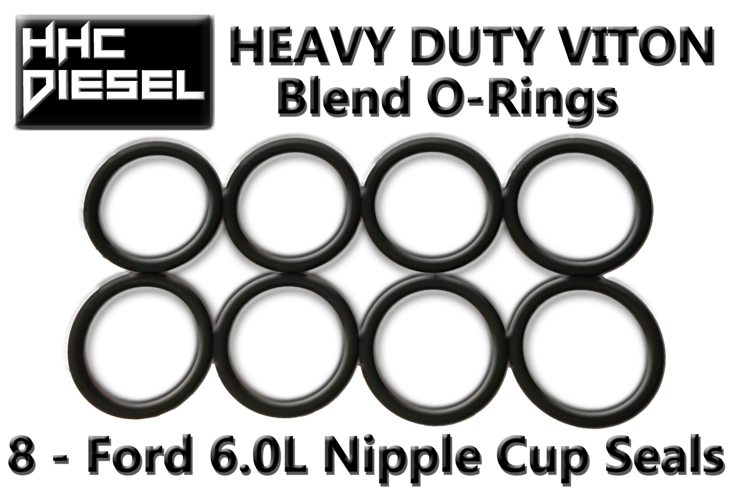 FORD 6.0L Diesel Set of 8 Extreme Duty Viton ORings/Seals to